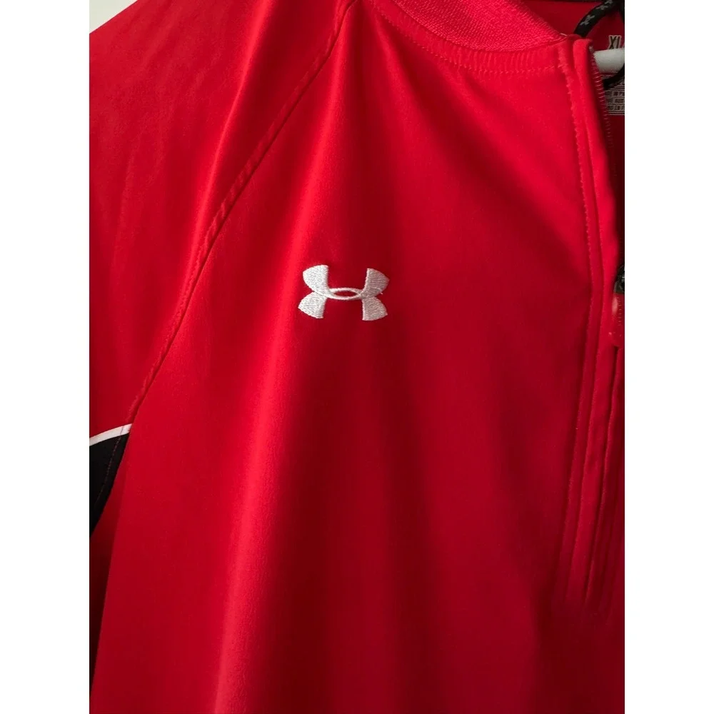 Under Armour Mens Texas Tech Red‎ Raiders Quarter Zip Windbreaker Red XL Loose